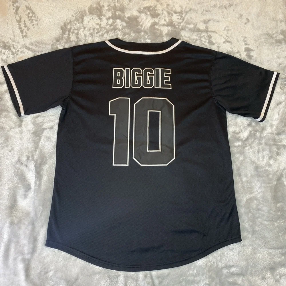 Notorious B.I.G x Bad Boy Records Tribute #10 Baseball Jersey Men L Black Biggie